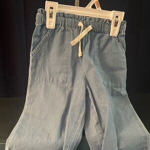 #77 - New 2T Light Wash Paper-bag Wide Leg Pants Functional Drawstring.